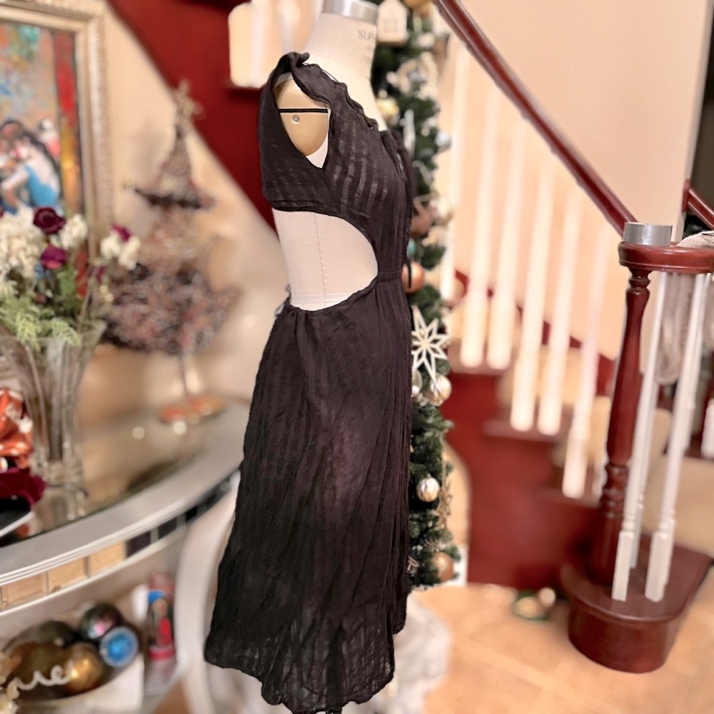 Vintage reformation cut out black linen dress